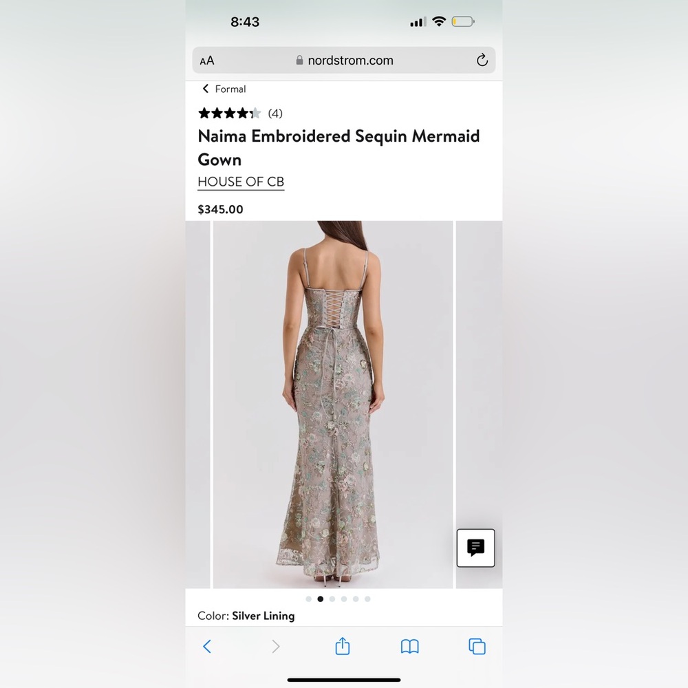 House of CB Elegant Beaded Evening Gown - Picture 7 of 7